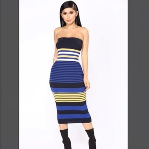 Fashion Nova Stripped Midi Dress